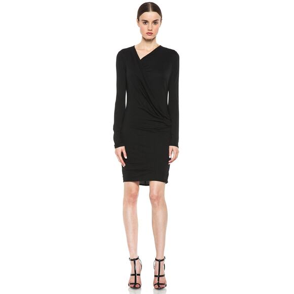 Helmut Helmut Lang Feather Jersey Drape Dress – Black – Size S - Picture 1 of 6